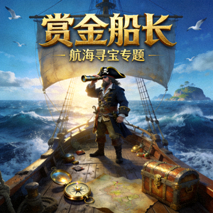 赏金船长专题封面航海寻宝主题图