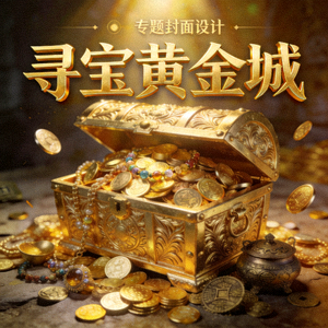 寻宝黄金城专题封面金色宝库主题图