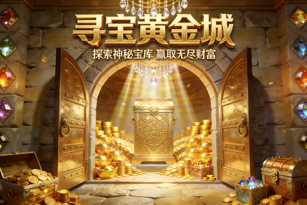 寻宝黄金城游戏金色宝库场景宣传图