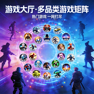 游戏大厅专题封面多品类游戏矩阵主题图